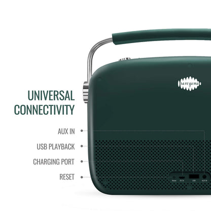 (Open Box) Saregama Carvaan 2.0 with 5000 Preloaded Hindi Songs, FM/BT/AUX/Wi-Fi (Green, Black) (3 Months Warranty)