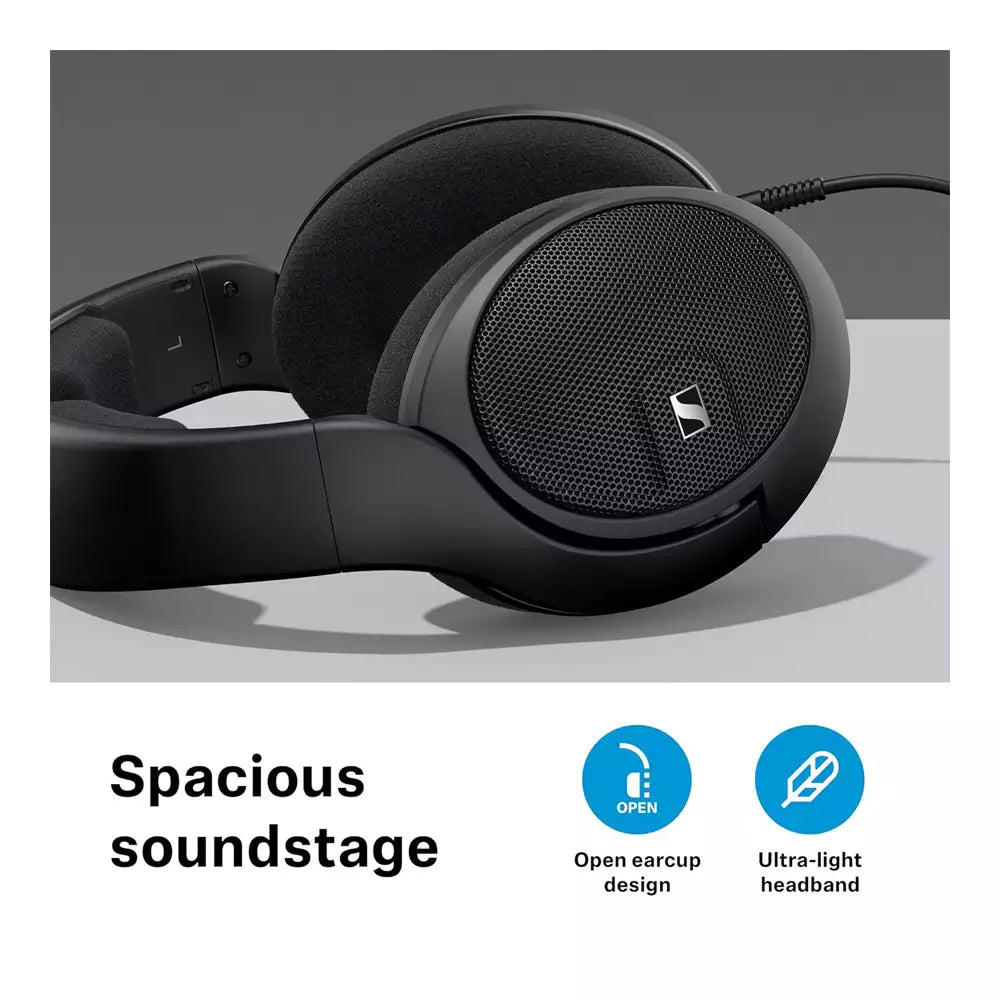 (Open Box) Sennheiser HD 560 S Over-Ear Wired Audiophile Headphones with Mic - Neutral Frequency Response, E.A.R. Technology for Wide Sound Field, Open-Back Earcups, Detachable Cable, (Black) (12 Months Warranty)