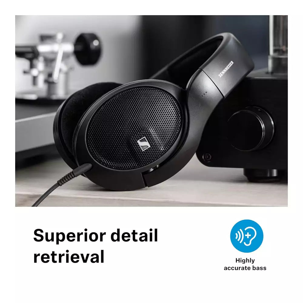 (Open Box) Sennheiser HD 560 S Over-Ear Wired Audiophile Headphones with Mic - Neutral Frequency Response, E.A.R. Technology for Wide Sound Field, Open-Back Earcups, Detachable Cable, (Black) (12 Months Warranty)