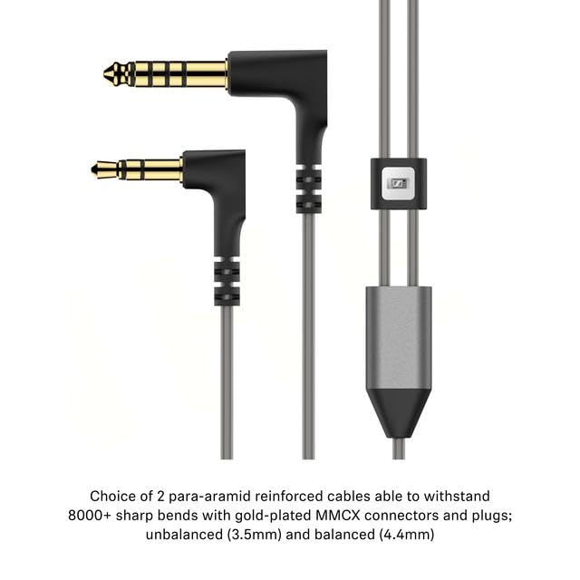 (New/Unused/Sealed) Sennheiser IE600 High-End In-Ear Wired Earphones German Made, Trueresponse Transducers, Dual Resonator Chambers, Rich Bass, 3 Detachable Cables, Flexible Ear Hook (High-Res) (Gray) (18 Months Warranty)