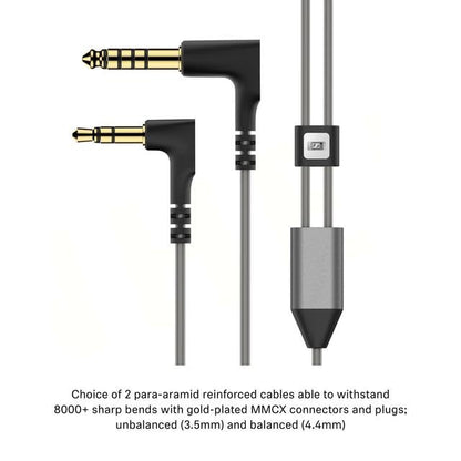 (New/Unused/Sealed) Sennheiser IE600 High-End In-Ear Wired Earphones German Made, Trueresponse Transducers, Dual Resonator Chambers, Rich Bass, 3 Detachable Cables, Flexible Ear Hook (High-Res) (Gray) (18 Months Warranty)