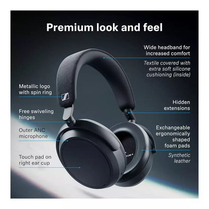 (New/Unused/Sealed) Sennheiser Momentum 4 Wireless Over Ear Headphones, ANC, 60h Battery, Customizable Sound (Black and Copper) (Special Edition) (24 Months Warranty)