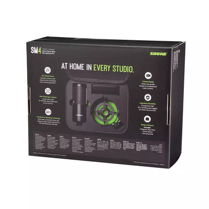 (Pre-Owned, Excellent) Shure SM4 Studio Recording Microphone Kit, XLR Home Studio Condenser Mic with Mix-Ready Audio (Black) (6 Months Warranty)