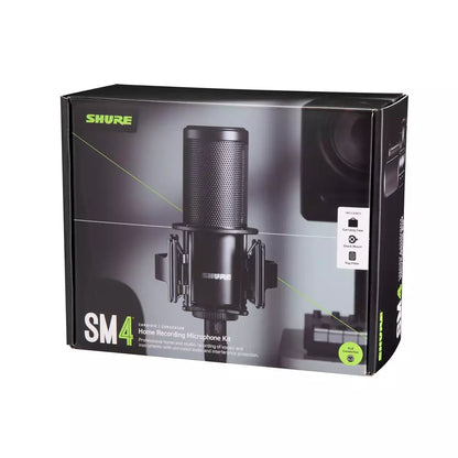 (Pre-Owned, Excellent) Shure SM4 Studio Recording Microphone Kit, XLR Home Studio Condenser Mic with Mix-Ready Audio (Black) (6 Months Warranty)