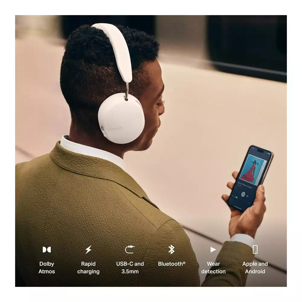 (Open Box) Sonos Ace Noise Cancelling Wireless Over-Ear Headphones, 30H Battery (White) (9 Months Warranty)