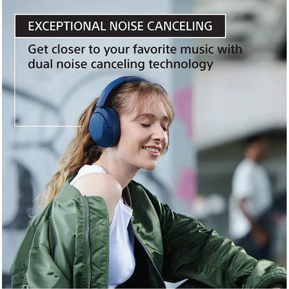 (Pre-Owned, Very Good) Sony WH-XB910N Extra BASS Noise Cancellation Headphones Wireless Bluetooth Over The Ear Headset with Mic, 30Hrs Battery Life (Black, Blue) (45 Days Warranty) (60 Days Warranty)