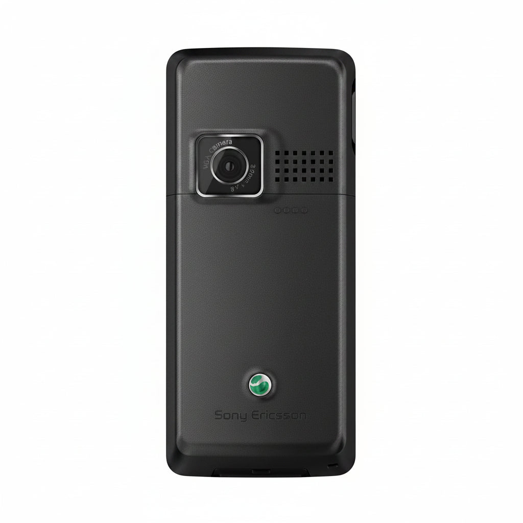 Black Sony Ericsson phone on a white background