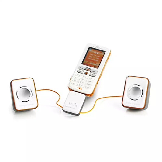 (Pre-Owned, Good) Sony Ericsson MPS-60 Mobile Speakers For Sony Ericsson Phones With FastPort Connector (White and Orange) (60 Days Warranty)