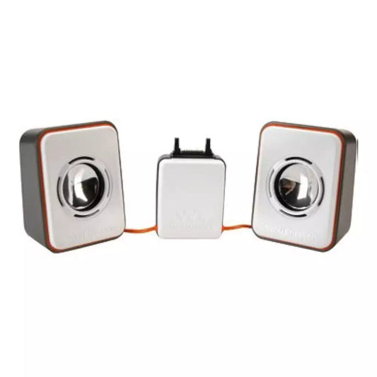 (Pre-Owned, Good) Sony Ericsson MPS-60 Mobile Speakers For Sony Ericsson Phones With FastPort Connector (White and Orange) (60 Days Warranty)