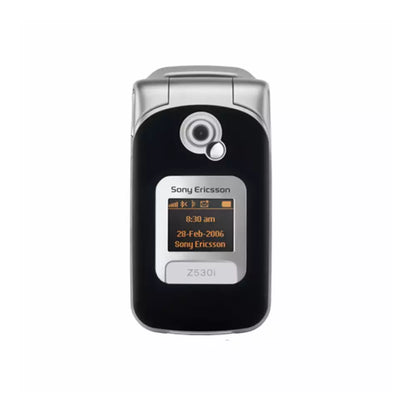 (Pre-Owned, Good) Sony Ericsson Z530i Flip Phone With Dual Screen (Silver and Blue) (45 Days Warranty)