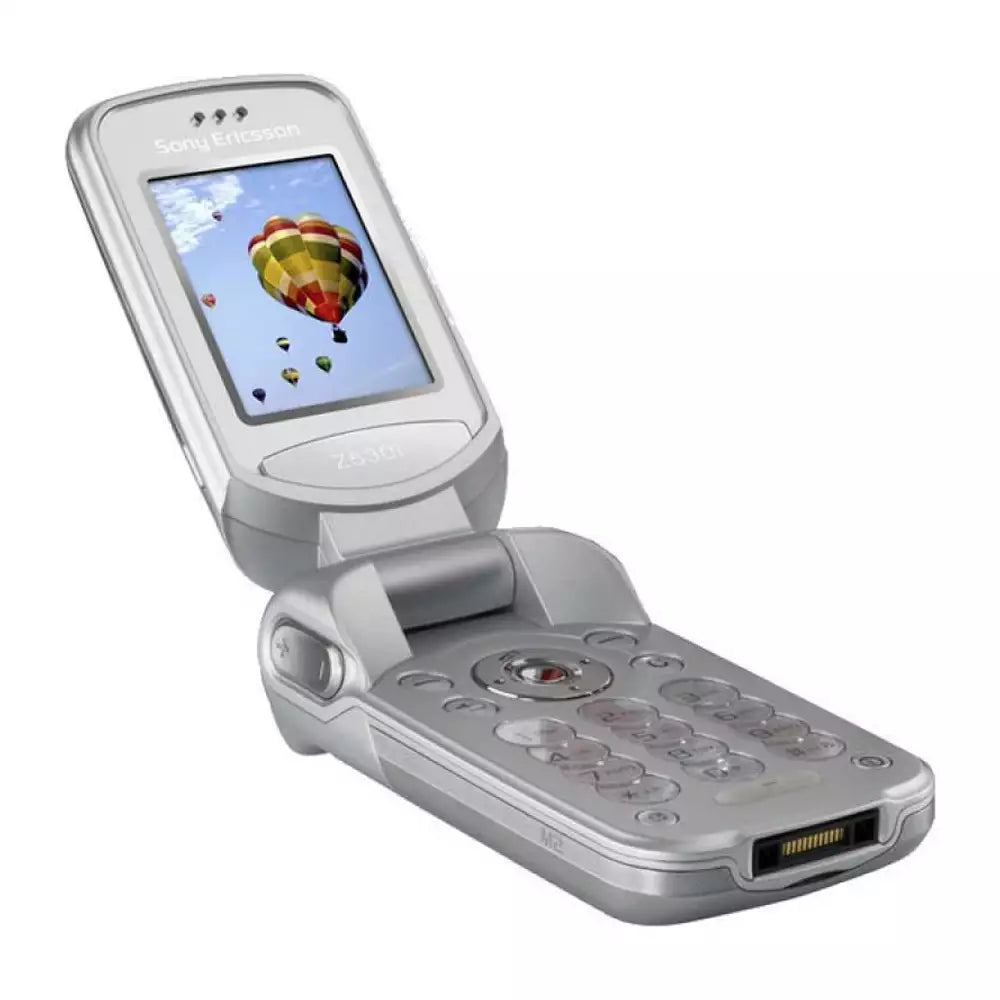 (Pre-Owned, Good) Sony Ericsson Z530i Flip Phone With Dual Screen (Silver and Blue) (45 Days Warranty)