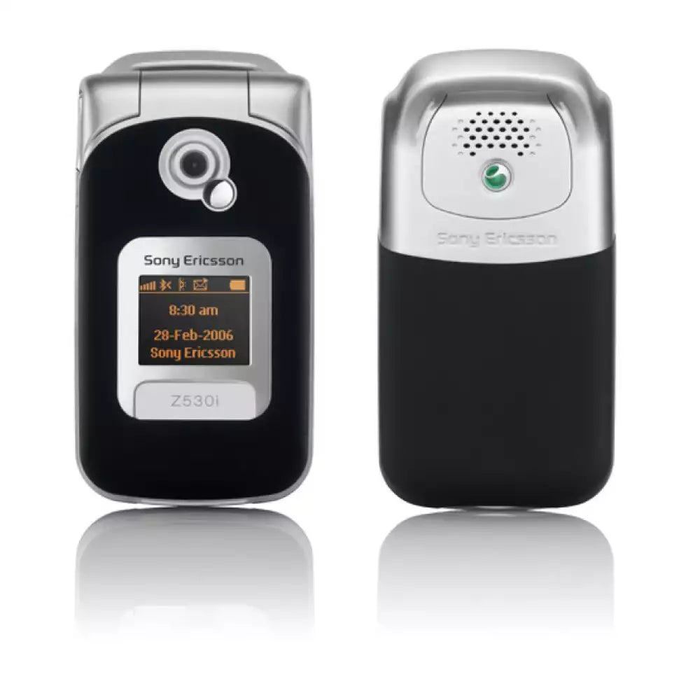 (Pre-Owned, Good) Sony Ericsson Z530i Flip Phone With Dual Screen (Silver and Blue) (45 Days Warranty)