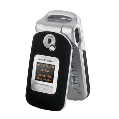 (Pre-Owned, Good) Sony Ericsson Z530i Flip Phone With Dual Screen (Silver and Blue) (45 Days Warranty)