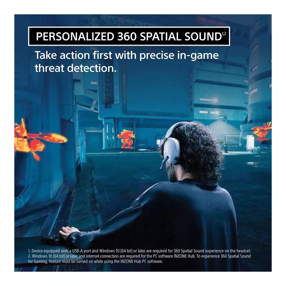 (Open Box Condition) Sony INZONE H3 MDR-G300 Wired Gaming Headset with 360 Spatial Sound (White) (6 Months Warranty)