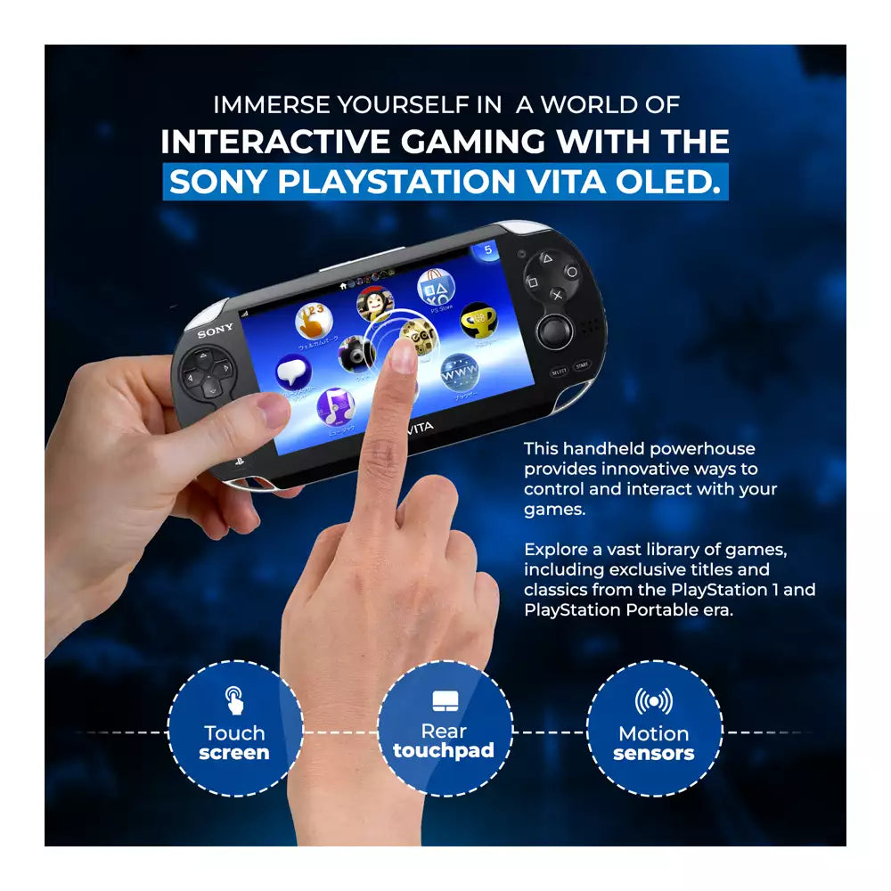 (Pre-Owned, Good) Sony PS Vita 1000 With 5" OLED Display, Rear Touch Pad, Motion Sensors (Black) + Bose IE Earphones (60 Days Warranty)