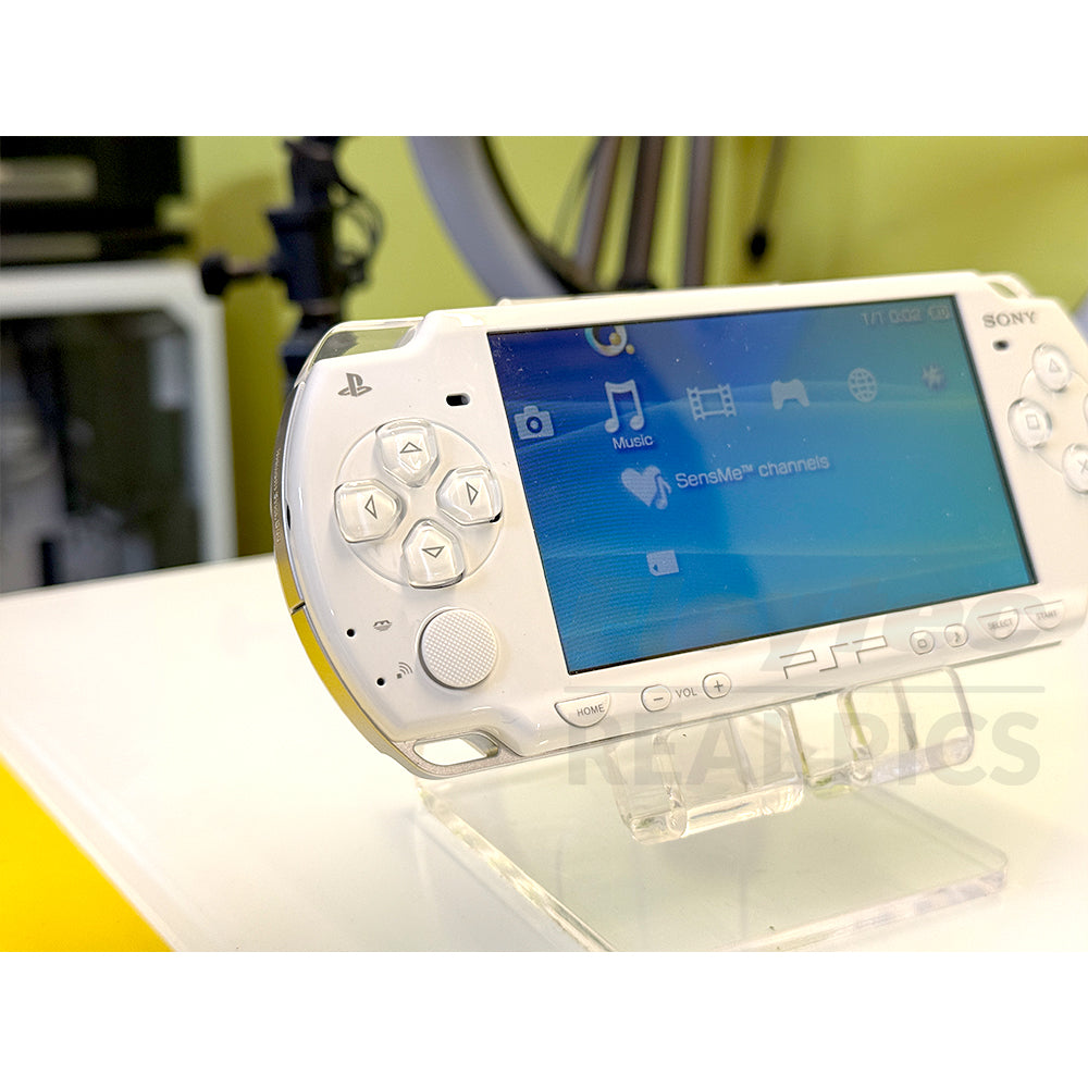 (Open Box Condition) Sony PlayStation Portable (PSP 3000) 3004 + 128GB Memory Card With 70+ Premium Games + 2 Battery Packs + Bose Earphones (Gold, Vivid Blue, White) (6 Months Warranty) (Special Edition)