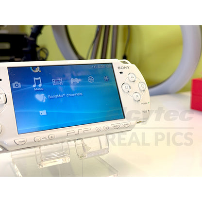 (Open Box Condition) Sony PlayStation Portable (PSP 3000) 3004 + 128GB Memory Card With 70+ Premium Games + 2 Battery Packs + Bose Earphones (Gold, Vivid Blue, White) (6 Months Warranty) (Special Edition)