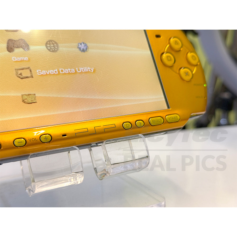 (Open Box Condition) Sony PlayStation Portable (PSP 3000) 3004 + 128GB Memory Card With 70+ Premium Games + 2 Battery Packs + Bose Earphones (Gold, Vivid Blue, White) (6 Months Warranty) (Special Edition)