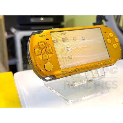 (Open Box Condition) Sony PlayStation Portable (PSP 3000) 3004 + 128GB Memory Card With 70+ Premium Games + 2 Battery Packs + Bose Earphones (Gold, Vivid Blue, White) (6 Months Warranty) (Special Edition)