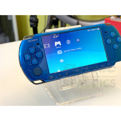(Open Box Condition) Sony PlayStation Portable (PSP 3000) 3004 + 128GB Memory Card With 70+ Premium Games + 2 Battery Packs + Bose Earphones (Gold, Vivid Blue, White) (6 Months Warranty) (Special Edition)