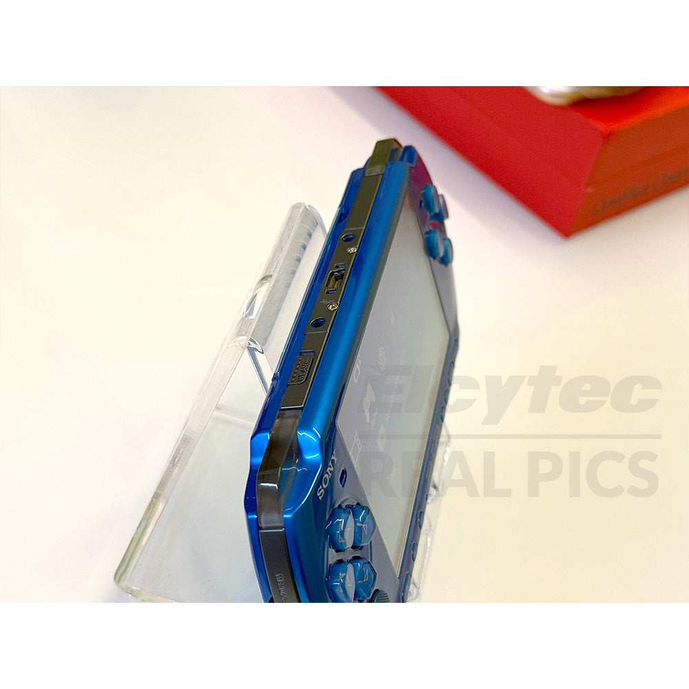 (Open Box Condition) Sony PlayStation Portable (PSP 3000) 3004 + 128GB Memory Card With 70+ Premium Games + 2 Battery Packs + Bose Earphones (Gold, Vivid Blue, White) (6 Months Warranty) (Special Edition)