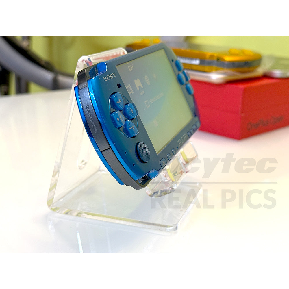 (Open Box Condition) Sony PlayStation Portable (PSP 3000) 3004 + 128GB Memory Card With 70+ Premium Games + 2 Battery Packs + Bose Earphones (Gold, Vivid Blue, White) (6 Months Warranty) (Special Edition)