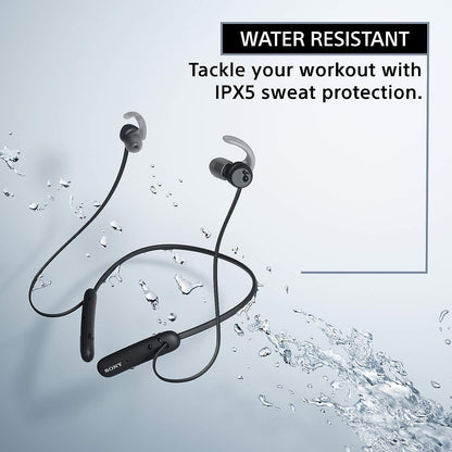 (Pre-Owned, Good) Sony WI-SP510 Bluetooth Wireless Sports Extra Bass in-Ear Headphones (Neckband) (Black, Blue) (60 Days Warranty)