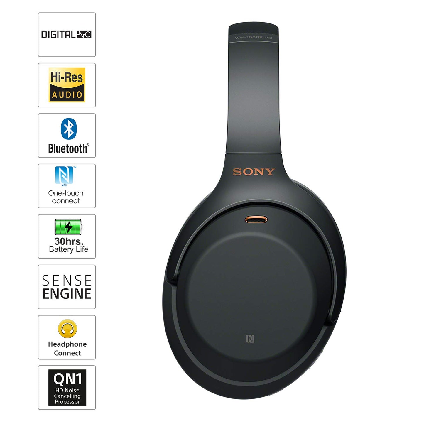 (Pre-Owned, Very Good) Sony WH-1000XM3 Industry Leading Wireless Noise Cancellation Headphones, Bluetooth Headset with Mic for Phone Calls, Upto 30 Hours Battery Life, Quick Charge (Black) (60 Days Warranty)