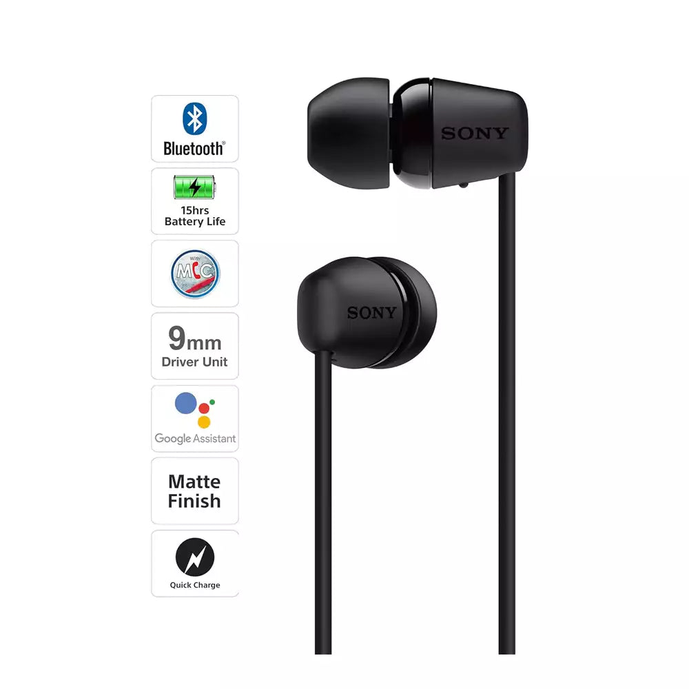 (Pre-Owned, Good) Sony WI-C200 Neckband Bluetooth Earphones (Black, Blue) (60 Days Warranty)
