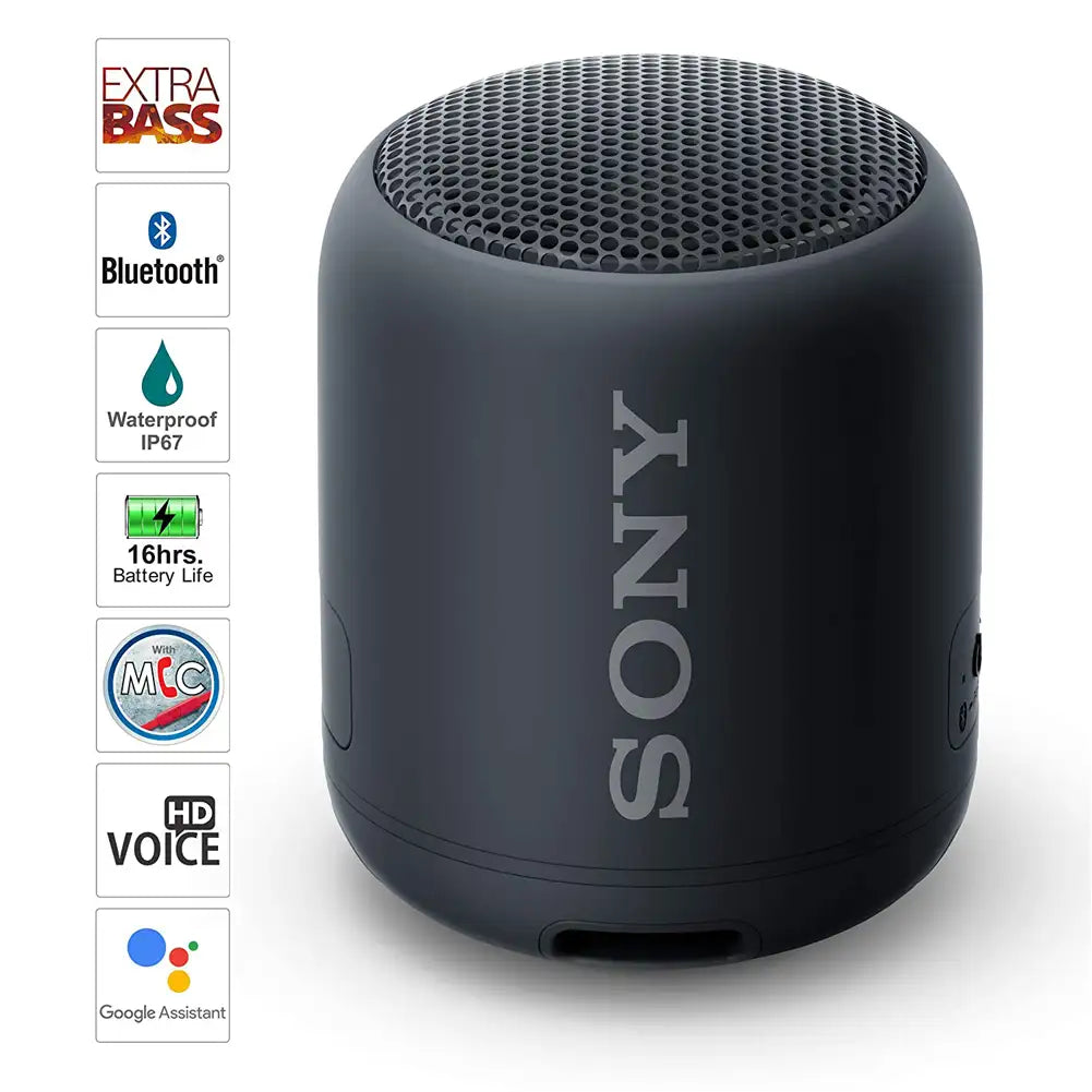 (Pre-Owned, Very Good) Sony SRS-XB12 Wireless Extra Bass Bluetooth Speaker with, Waterproof, Dustproof, Rustproof, Speaker wih Mic, Loud Audio for Phone Calls (Black) (60 Days Warranty)