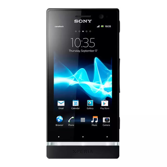 (Pre-Owned, Fair) Sony Xperia U Android Smartphone With Light Bar (Black) (Visible Scratches, Scuffs and Other Signs of Usage)