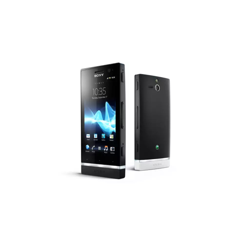(Pre-Owned, Fair) Sony Xperia U Android Smartphone With Light Bar (Black) (Visible Scratches, Scuffs and Other Signs of Usage)