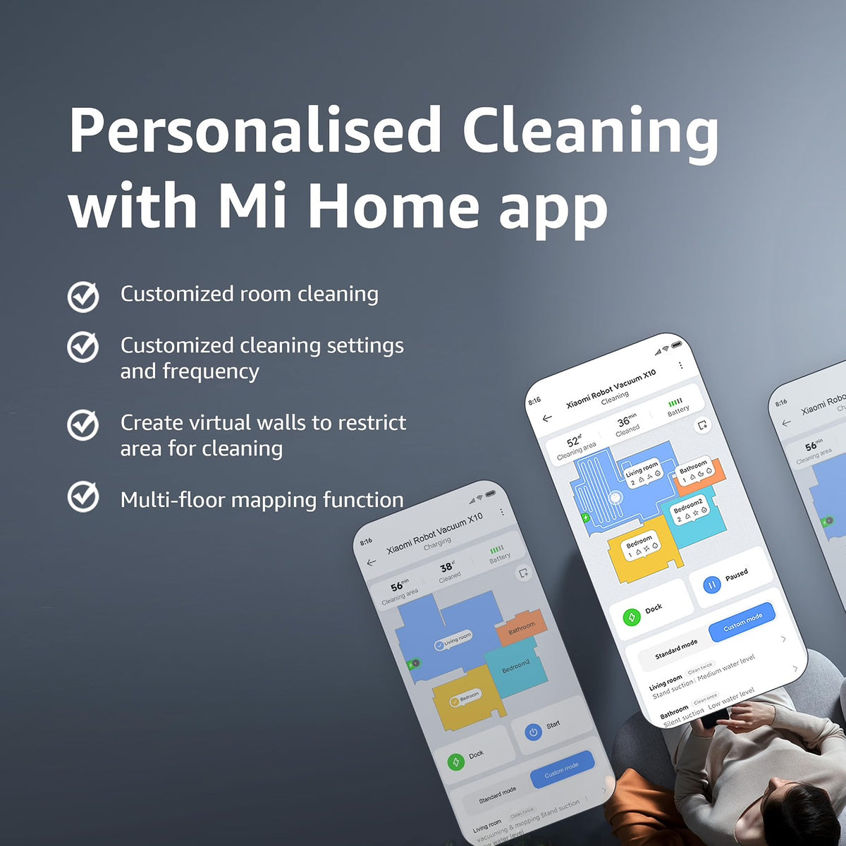 (Open Box) Xiaomi Robot Vacuum Cleaner X10, With Auto Cleaning, Powerful Suction, Vacuum & Mopping (Purple and Silver) (6 Months Warranty)
