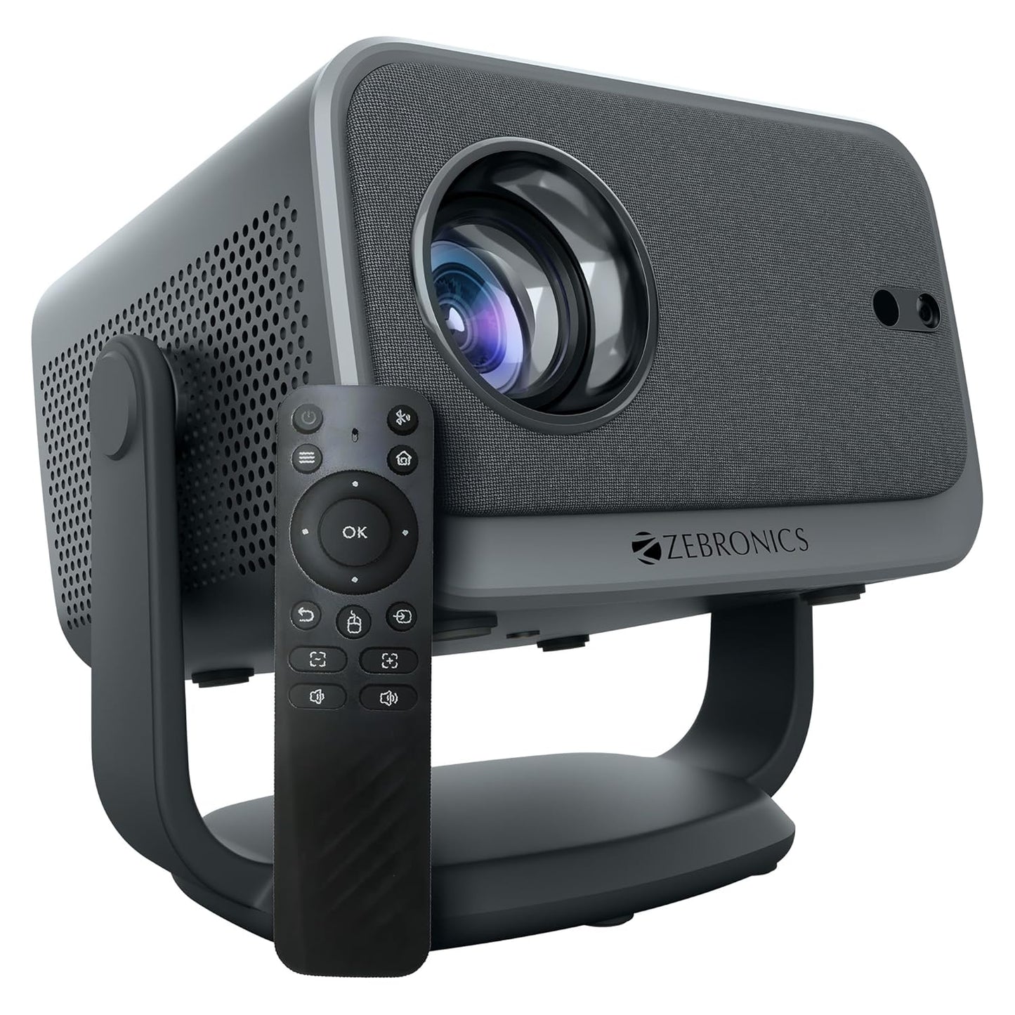 (Pre-Owned, Very Good) Zebronics Pixaplay 67 Smart LED Projector, 8000 Lumens, 4K Support (1080p Native), 150 Inches Screen Size, AutoFocus, BT Remote (Gray) (90 Days Warranty)