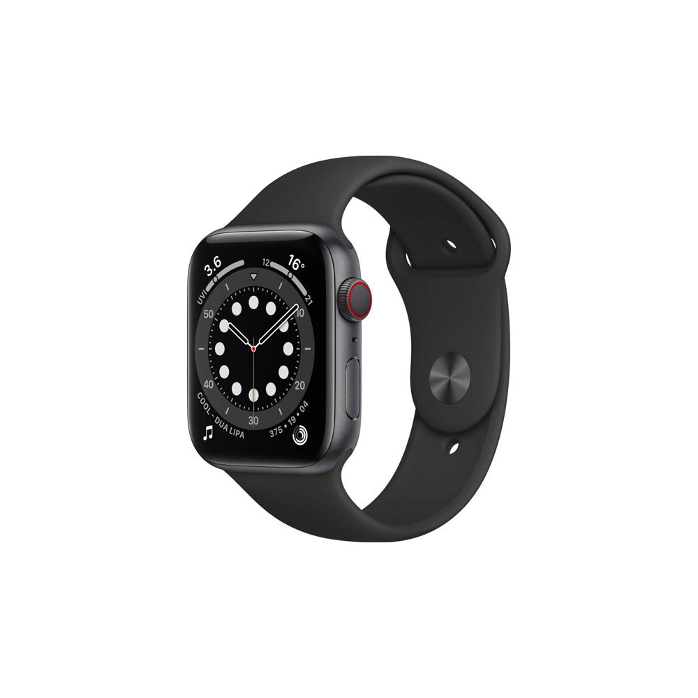 Apple Watch Series 6 (GPS + Cellular, 44mm) - Space Grey Aluminium Case with Black Sport Band (Open Box)