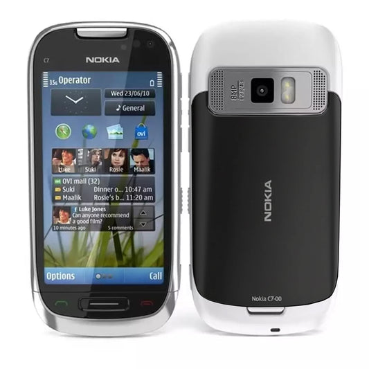 (Pre-Owned, Very Good) Nokia C7 Symbian Smartphone With 8MP Carl Zeiss Camera (Silver and Black) (60 Days Warranty)