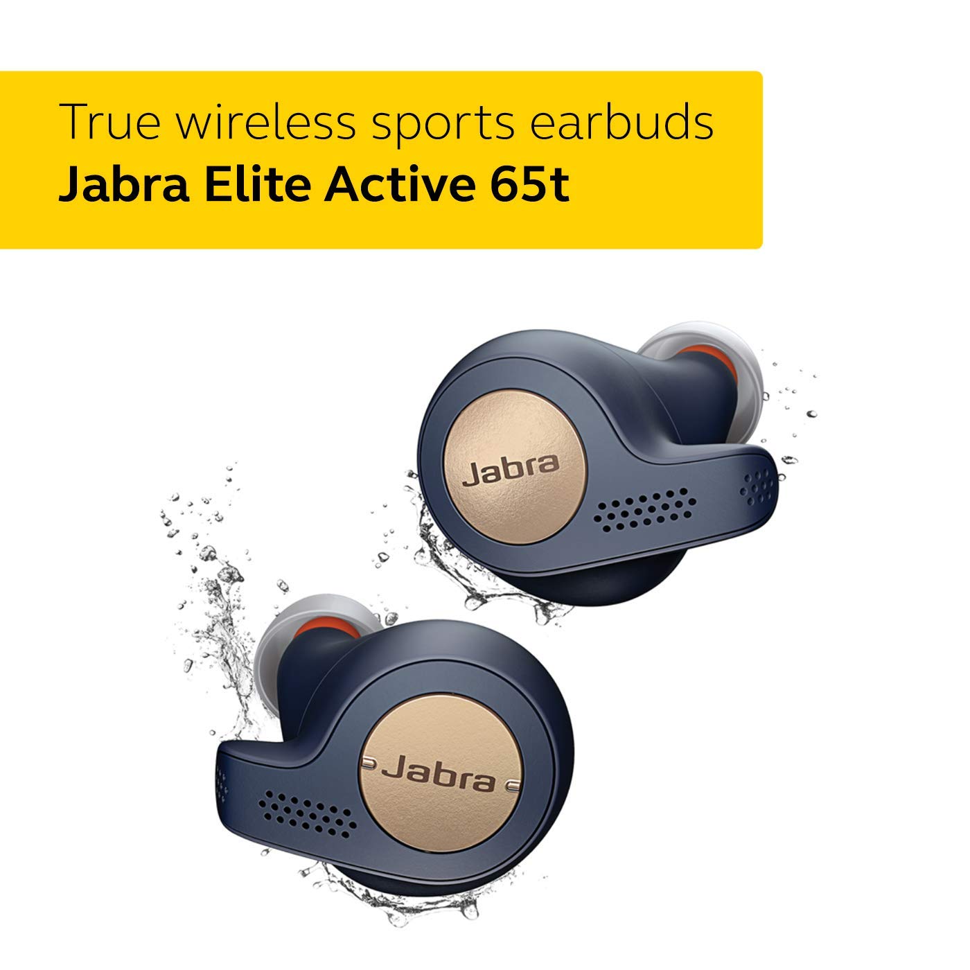 Jabra Elite Active 65t Alexa Enabled True Wireless Sports Earbuds 15 Hours Battery Copper Blue Designed in Denmark Open Box